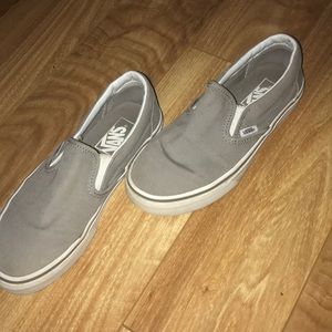 gray slip on vans